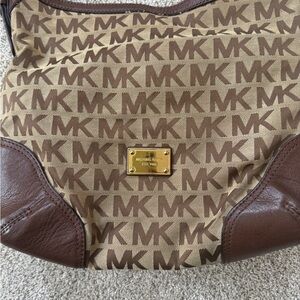 Michael Kors Tan and Brown Monogram Bag